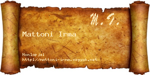 Mattoni Irma névjegykártya